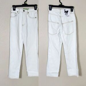 NWT Sandrine Rose X Free People White Straight Leg Jeans Size 24